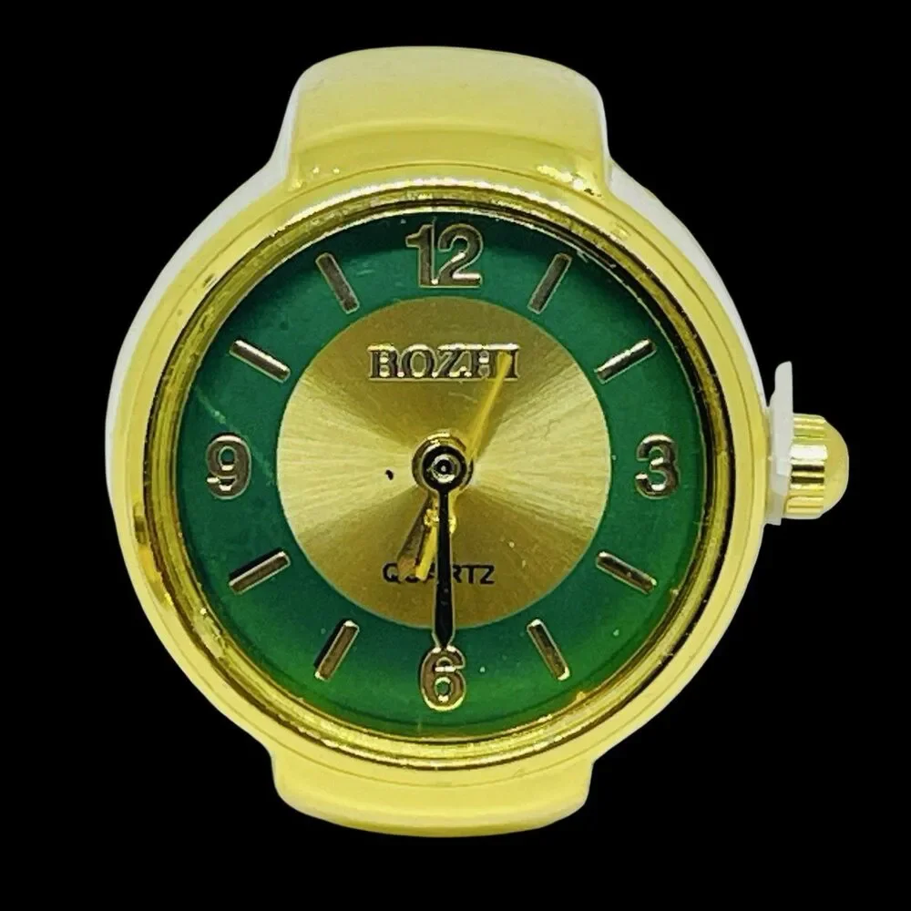 BOZHI Ring Watch Gold Design With Crystals New